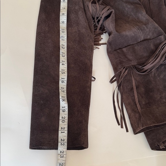 Bubblegum USA Y2K Western-Boho Brown Suede Fringe Jacket size L - Picture 10 of 10